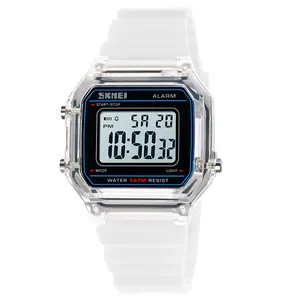 SKMEI 1698优质方形LED手表夜光时尚pu带防水数字手表