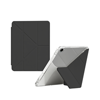 Étui de protection pliable 3+Y Origami pour Galaxy Tab, avec support multi-angles, dos en acrylique transparent, antichoc, Smart Folio