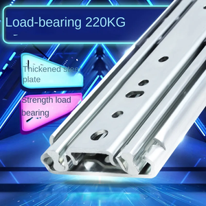 Glissières de tiroir industrielles robustes en acier inoxydable de 76 pouces de large, épaissies, à trois sections, modernes, pour chambre et cuisine - Product Image 4