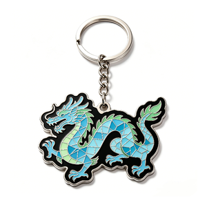 Custom Enamel Zinc Alloy Geometric Animal Design Cute Custom Logo <b>Keychain</b> for Gift - Product Image 6