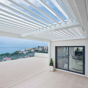 Persiennes bioclimatiques automatiques <span class=keywords><strong>Pergola</strong></span> pour jardin d'<span class=keywords><strong>hiver</strong></span> véranda extérieure toit en aluminium enduit de poudre maison en verre étanche - Product Image 6