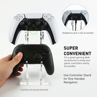 Support de manette de jeu portable double couche en acrylique pour PS4/PS5, support de rangement de bureau, présentoir pour manette XBOX