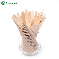 Couverts en bois jetables - Écologiques et biodégradables - Couteau à usage unique de 160 mm pour les fêtes et les mariages