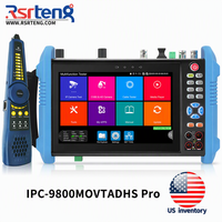 Testeur de caméra CCTV Rsrteng IPC-9800MOVTADHS Pro-US Monitor 8K 32MP 4K 12MP Caméra IP SFP POE++ CVBS Câble réseau Écran tactile 7 pouces