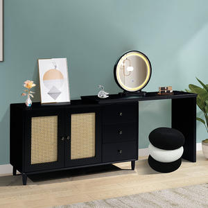 Nuevo Diseño <span class=keywords><strong>de</strong></span> Tocador <span class=keywords><strong>de</strong></span> Maquillaje Económico para Damas, Tocador Moderno con Almacenamiento, Mesa <span class=keywords><strong>de</strong></span> Maquillaje Blanca con Espejo LED para Vestidor - Product Image 4