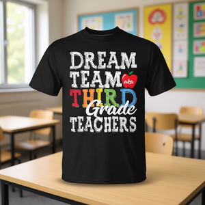 T-shirt noir pour enseignants de troisième année, unisexe, promotionnel, pour adultes - Product Image 3