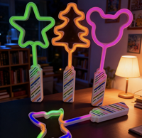 Bâton lumineux néon LED pour festival, Halloween, Noël, jouets lumineux, bâton lumineux en forme de cœur, baguette néon, baguette étoile néon pour fête