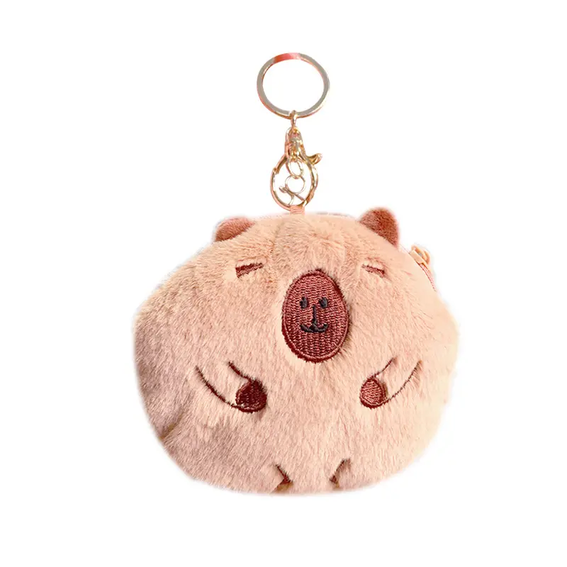 Dompet koin Capybara mewah lucu mainan liontin tas pesona gantungan kunci boneka kartun ransel dompet koin boneka