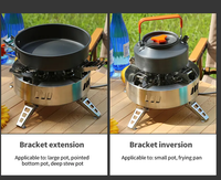 Réchaud au gaz propane haute puissance portable pliable en acier inoxydable pour le camping