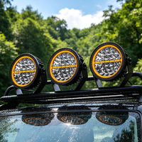 Phare de conduite tout-terrain LED 9 pouces, faisceau combiné DRL ambre, phare de travail LED Emark avec couvercle noir pour 4x4, camion, VTT, UTV, pick-up