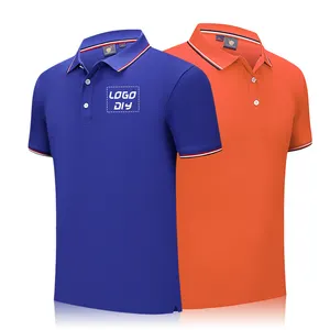 新的流行风格纯棉布批发高品质高尔夫男士polo衫定制Logo大码马球t恤男性