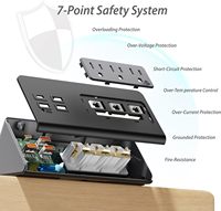 Escritorio de oficina, salida de alimentación de EE. UU., fácil instalación, abrazadera de borde de escritorio, tiras de alimentación con 3USB A usb-c para mesita de noche, mesa de centro