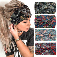 Bandeau de sport personnalisé avec logo imprimé léopard, large, absorbant la transpiration, élastique, pour femmes, entraînement, yoga, vente en gros