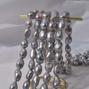 Perles de culture d'eau douce baroques semi-finies faites à la main, 8-9 mm, bouton, naturelles, lisses, trou droit, irrégulières, recyclées, double face pour une meilleure qualité - Product Image 4