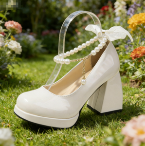 Zapatos Blancos de Mujer para Boda y Fitness, con Detalle de Perlas, para las Cuatro Estaciones - Product Image 5