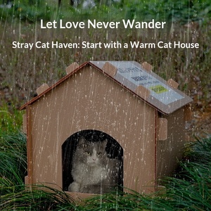 บ้านสัตว์เลี้ยงพลาสติกกันน้ำแบบพับได้สำหรับแมวจรจัดกลางแจ้ง ใช้ได้ทั้งฤดูหนาวและฤดูร้อน ขายส่ง - Product Image 1