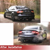 Diffuseur arrière en fibre de carbone pour Audi A4 S4 B8 2008 2009 2010 2011 2012, avec lumière