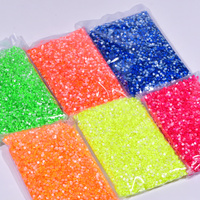 Blinginbox Vente en gros en vrac de strass néon thermocollants à 12 facettes, pierres de cristal à dos plat pour décorations