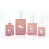 OEM Verre rose givré compte-gouttes d'huile essentielle flacons carrés plats portable vente en gros sérum raffermissant conteneur blanchissant d'humidité