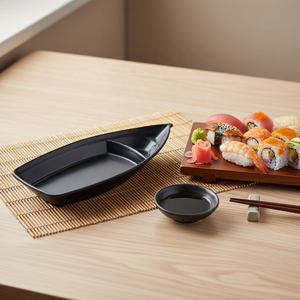 Assiette à sushi en plastique de style japonais 13 pouces en forme de <span class=keywords><strong>bateau</strong></span> Sushi Sashimi - Product Image 3