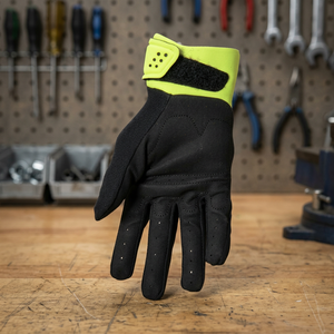 Guantes deportivos para bicicleta, color negro con correa para la muñeca verde lima, poliéster transpirable hasta la muñeca para ciclismo, primavera y otoño - Product Image 5