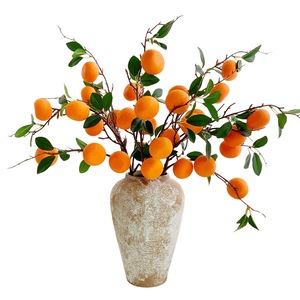 Branche d'orange artificielle réaliste en mousse plastique Qingyu Chronicle, décoration du Nouvel An, ornement pour salon et table à manger - Product Image 5