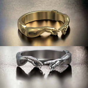 Anillo de la Mano de <span class=keywords><strong>Dios</strong></span> que da la vida a Adán, Anillo de Sello de la Creación de Adán en Oro de 18k, Anillos de Acero Inoxidable para Hombre, Joyería - Product Image 6