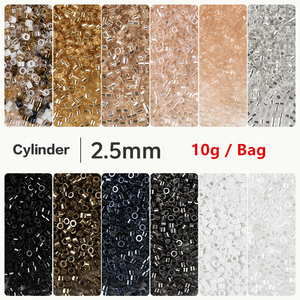 10g / Bolsa Cuentas de vidrio cilíndricas surtidas con pintura al horno de 2.5mm, pequeñas cuentas pony para la fabricación de pulseras de la amistad, collares y pendientes - Product Image 1