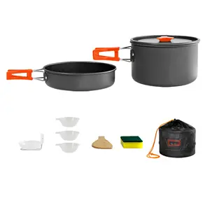 Portable Camping En Plein Air Batterie De Cuisine Sac À Dos Randonnée Casseroles, Équipement Ultra Léger Vaisselle Pot Pan Pique-Nique Ensemble/