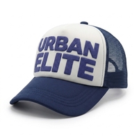Gorra Trucker Personalizada con Estampado de Burbujas en Vinilo, para Adultos y Niños, de 5 Paneles, Clásica, con Cierre a Presión, Azul Marino, de Espuma y Malla