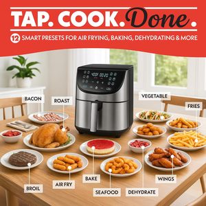 <span class=keywords><strong>Friteuse</strong></span> à air <span class=keywords><strong>Gourmia</strong></span> 8 Qt, grande capacité, FryForce360, affichage numérique, 12 préréglages, rôtir, cuire, griller, déshydrater, compatible lave-vaisselle - Product Image 2