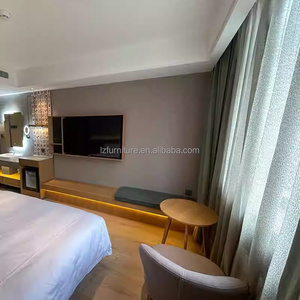 Economical Hotel <b>Bedroom</b> Furniture Modern King Size Bed Frame With Nightstands TV Unit & Side Table Integrated Bathroom <b>Vanity</b> - Product Image 4