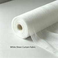 Voile tissé léger 100 % polyester blanc transparent 25 GSM 110 pouces de large pour rideaux de fenêtre et décoration intérieure
