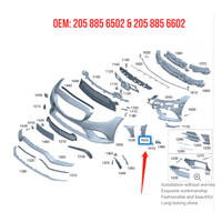 Pare-chocs avant en plastique OEM de haute qualité, patins de volant Mercedes-Benz Classe C W205, fixation par boulons, installation facile, neuf, référence OE 2228809500