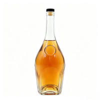 Botol Kaca Silinder Premium 6000ml Kapasitas Besar Bebas Timbal untuk Kemasan Brandy Whiskey Wine dengan Ukiran Dekal dan Sumbat Gabus