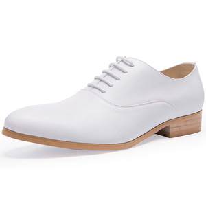 Chaussures en cuir blanc de qualité supérieure en cuir de vachette, style britannique, pour hommes, formelles, pour mariage, rehaussantes - Product Image 2