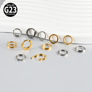 Vente en gros de bijoux de piercing corporel, anneaux de nez, boucles d'oreilles hélix, bijoux de piercing en titane G23, anneaux de nez en forme de goutte d'eau - Product Image 5