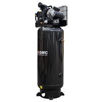 Compresseur d'air 5 HP, réservoir vertical ASME de 60 gallons, 16 CFM, 145 PSI, 220 V, monophasé, compresseur d'air électrique stationnaire à une seule étape