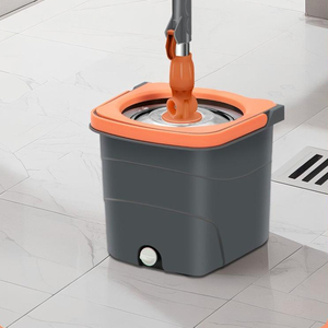 ชุดม็อบทำความสะอาดพื้นพายุไซโคลนและถัง360สปินพร้อมประแจล้อใหญ่สำหรับทำความสะอาดบ้าน - Product Image 2