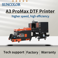 SUNCOLOR-impresora de inyección de tinta Digital A3 DTF, tamaño pequeño, 30cm, doble I3200, transferencia de calor de tinta blanca, película DTF para cualquier sustrato