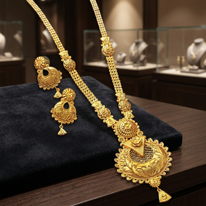 Wholesale 14K 18K 24K Micro Gold Forming <b>Long</b> <b>Necklaces</b>, Traditional Floral Design Jewelry Set, Brass Gold Fashion Jewelry Set. - Product Image 4