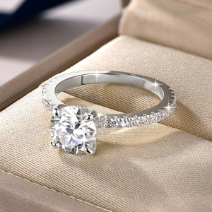 <span class=keywords><strong>Anillo</strong></span> <span class=keywords><strong>de</strong></span> compromiso solitario <span class=keywords><strong>de</strong></span> moissanita <span class=keywords><strong>de</strong></span> 8 mm y 2 quilates con engaste <span class=keywords><strong>de</strong></span> garra, unisex, para parejas, regalo <span class=keywords><strong>de</strong></span> aniversario, nueva tendencia, venta al por mayor - Product Image 3
