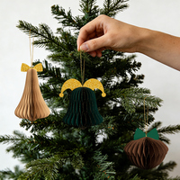 Lot de 3 décorations de Noël 3D magnétiques pliables écologiques, formes personnalisables (Cloche, Clown) pour fêtes