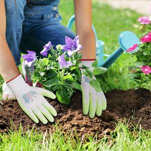 GLOVEMAN Gants de jardin pour femmes Rose Rose Vert Aqua Gants de travail enduits de mousse de <span class=keywords><strong>latex</strong></span> - Product Image 3