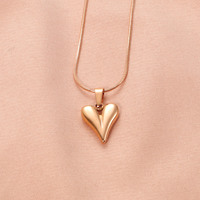 Amour En Acier Inoxydable Coeur Collier Mode Romantique Pendentif Serpent Os Chaîne Poli Coeur Charme Collier