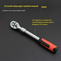 Clé à cliquet rapide 24/72 dents, grande et petite, télescopique, à dégagement rapide, bidirectionnelle, ensemble d'outils de réparation automobile, 45 # Acier