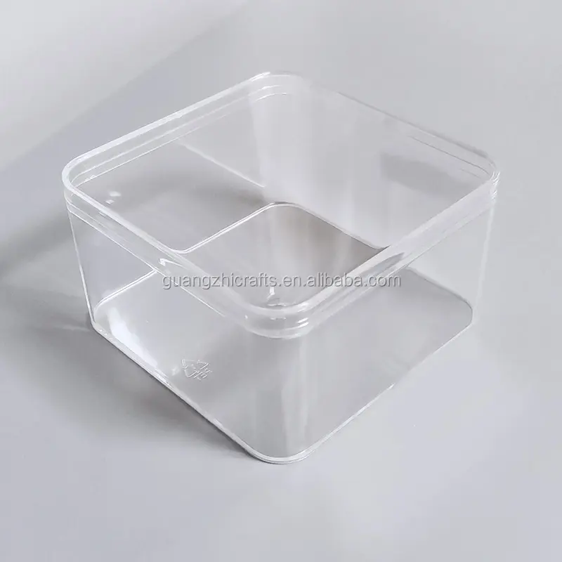 100x100x50mm ברור אקריליק אחסון קופסות פלסטיק קופסות עם עגול זווית