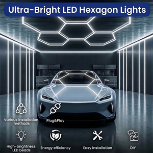 Panneau de plafond LED hexagonal en nid d'abeille à économie d'énergie pour garage, atelier de réparation automobile et atelier de lavage – Idéal pour le bricolage - Product Image 2