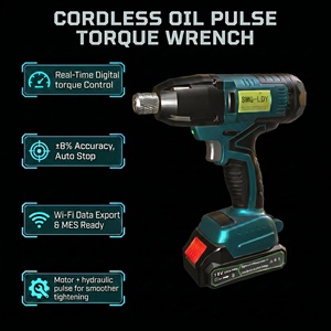 Clé dynamométrique sans fil 18V-21V à impulsion d'huile avec moteur sans balais, couple de 30 Nm pour la production de véhicules électriques - Product Image 1
