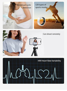 Bague Intelligente en Acier Inoxydable avec Moissanite, Étanche, Suivi du Sommeil et de la Fréquence Cardiaque, Recharge Magnétique, Bijou Connecté pour la Santé - Product Image 5
